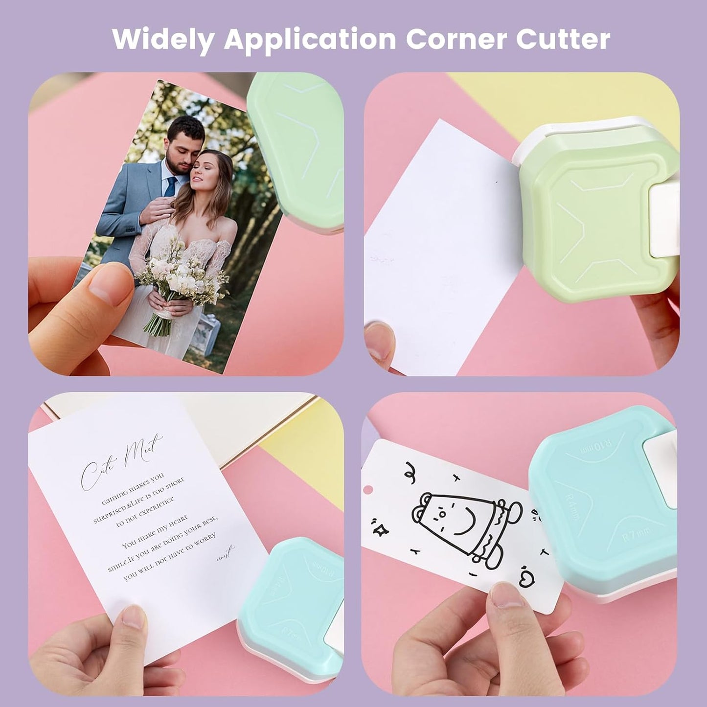 LOVEINUSA 3PCS 3 in 1 Corner Rounder Punch Set (Rounder + Beauty Shape + Chamfer Edges), 3 Way Cutter for Scrapbooking Supplies Photocards & DIY Paper Crafts, Laminate, Envelope Punch Board