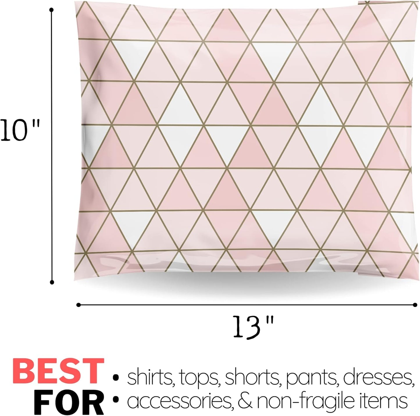 Poly Mailers 10x13 100 Pack | Self-Sealing Shipping Bags Envelopes for Small Business | Waterproof Durable Packaging | Rosé | Pink Gold | à la mode Mailers