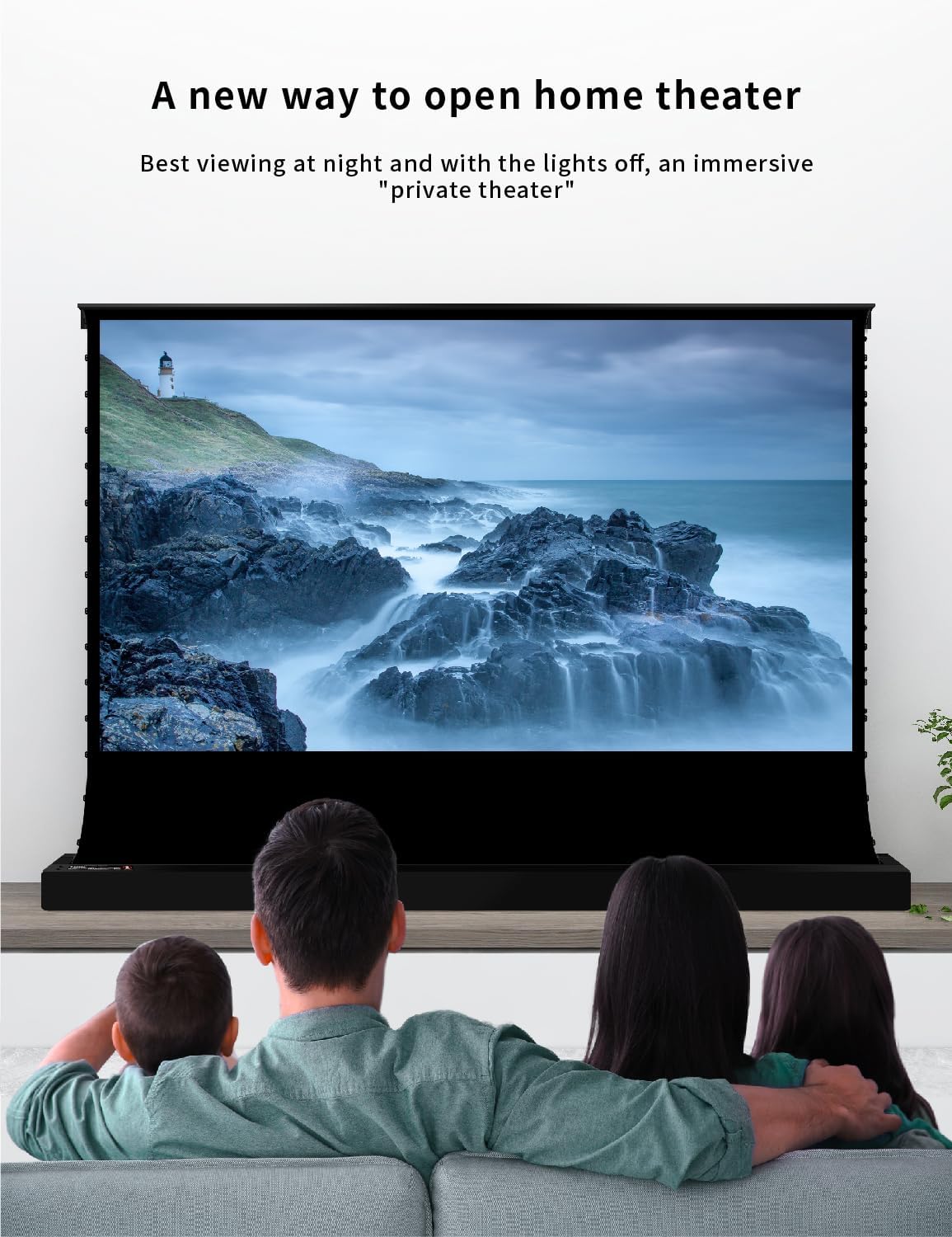 VIVIDSTORM-Projector Screen with Stand S 84 inch Portable Folding Stand Indoor Tension Floor Screen 4k HD White Cinema, 4K/3D/UHD Gaming/Home Cinema,Compatible with Normally Projector,VSDSTW84H