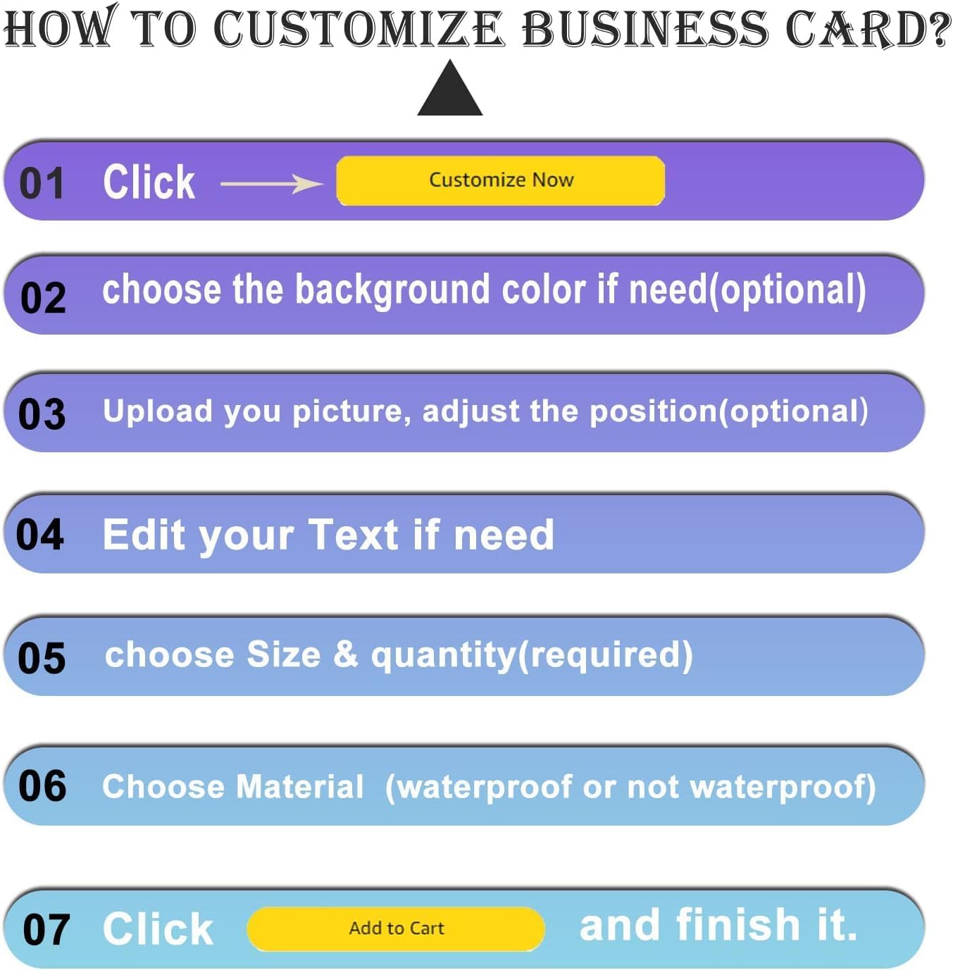 100pcs custom business cards thank you cards with logo picture 300gsm coated paper laminate two-sided printed (style 1)