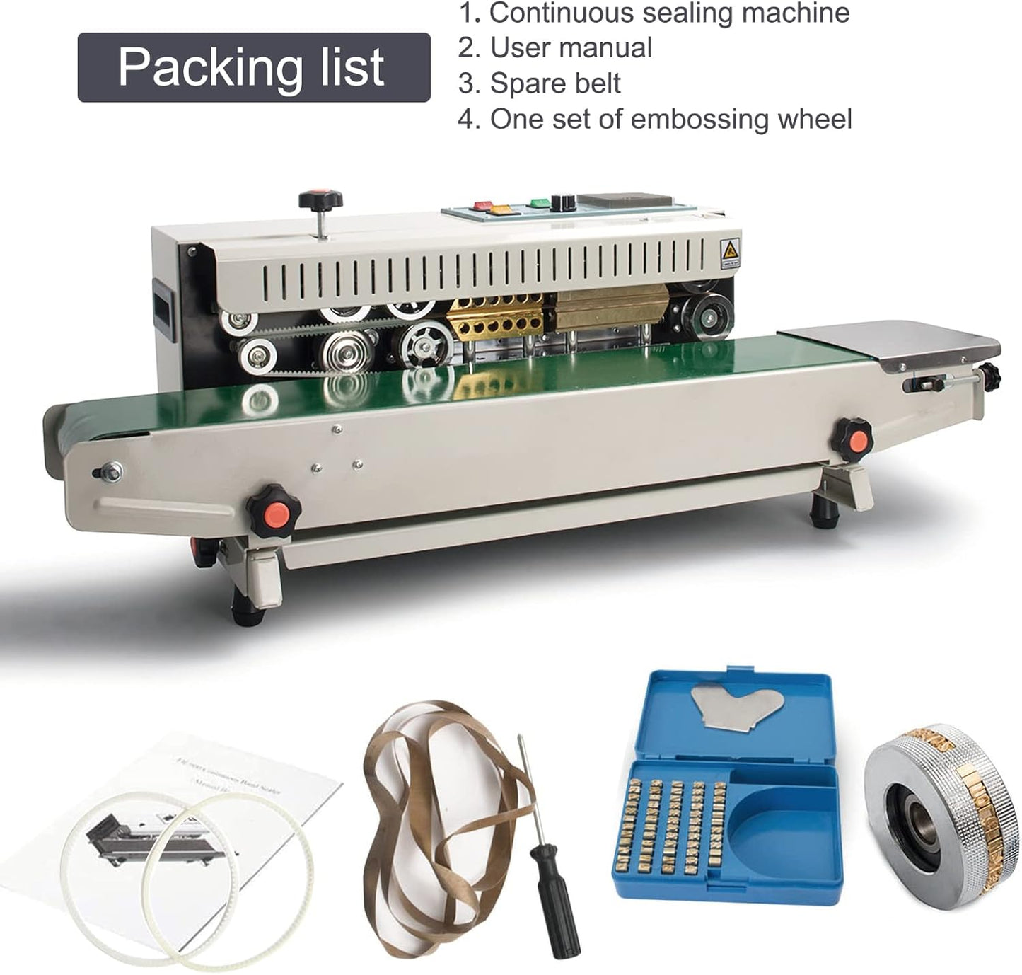 Continuous Sealing Machine FR-900 Automatic Horizontal Continuous Plastic Bag Band Sealing Sealer Machine Stamp Coding