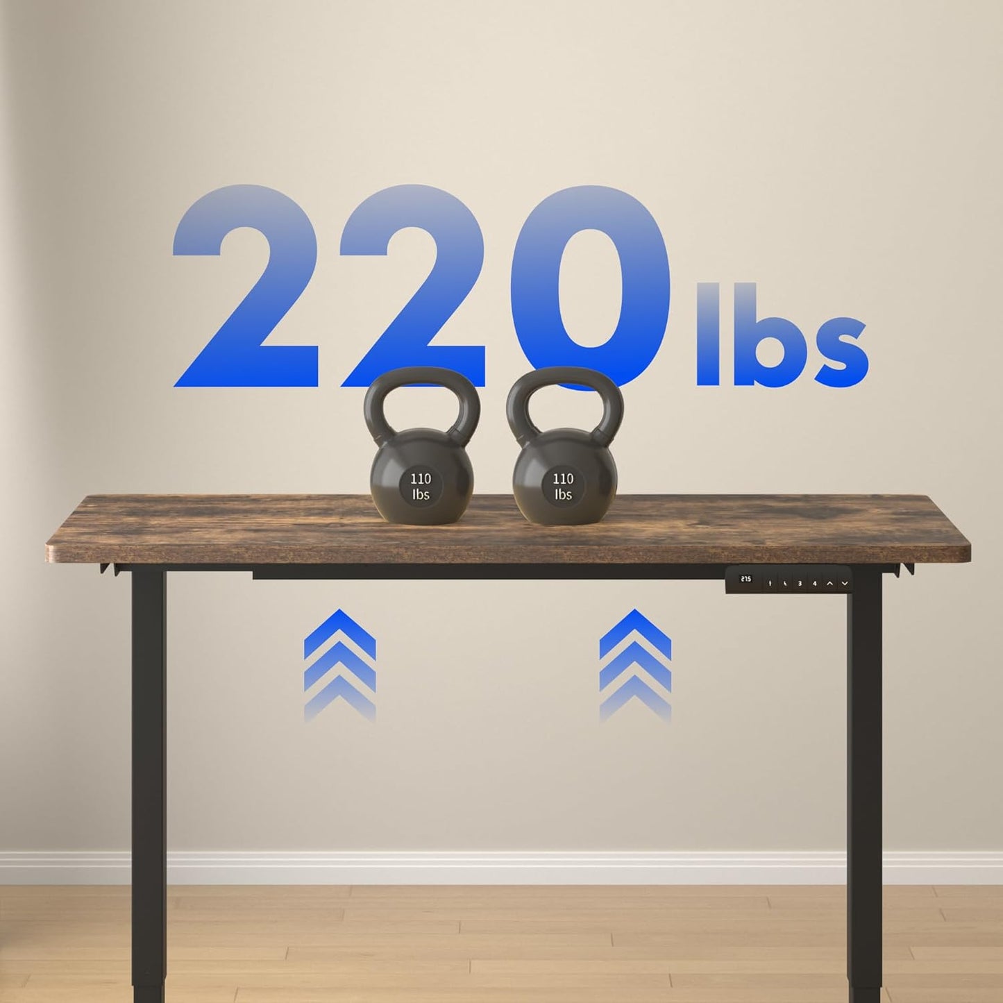FLEXISPOT E3 Dual Motor Electric Standing Desk 55x28 Inch Whole-Piece Board Height Adjustable Electric Sit Stand Desk (Black Frame + Special Walnut Desktop, 2 Packages)