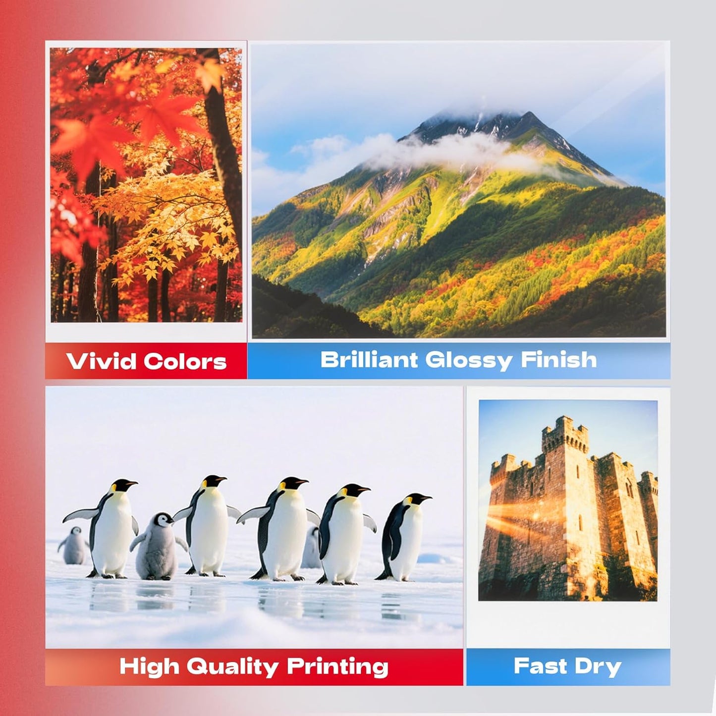 220 Pack Double Sided Photo Paper Glossy Inkjet 8.5x11 32lb 120gsm A4 Letter Size for All Dye Ink Printers