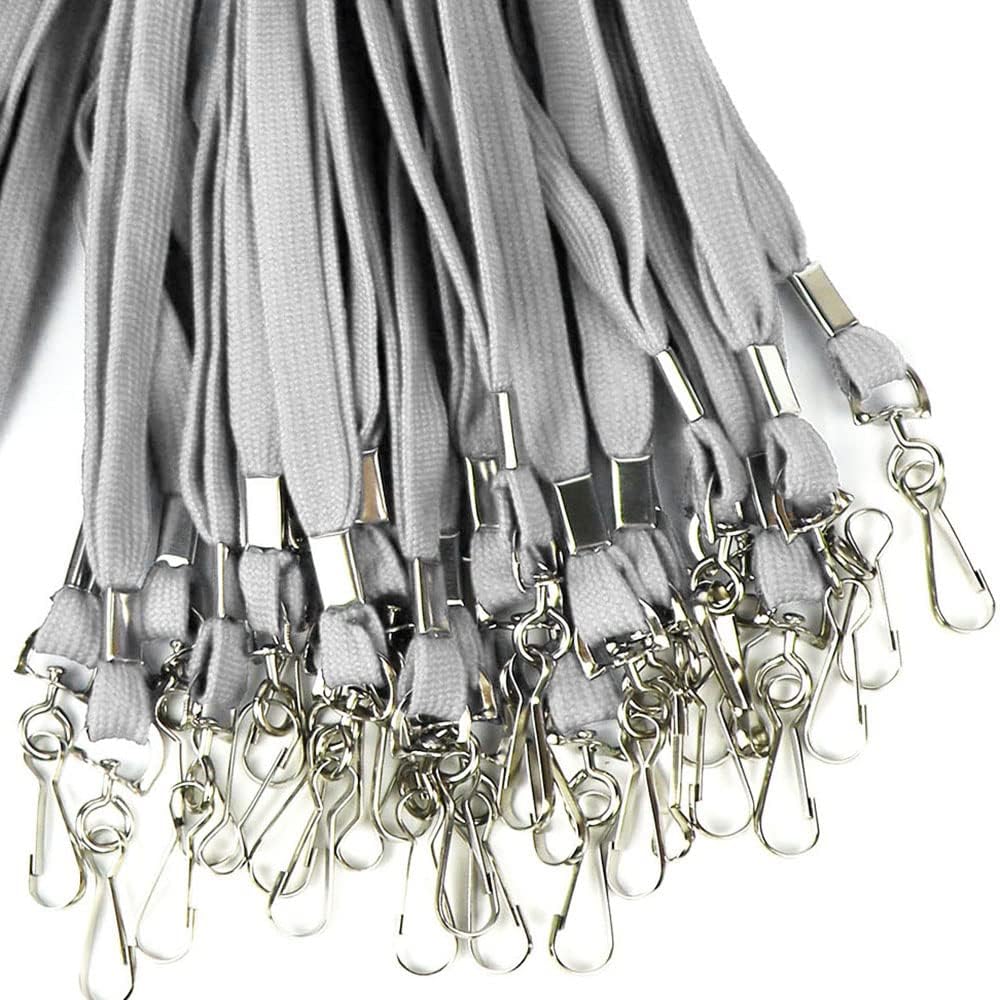 Ollain Badge Lanyards Flat Lanyard Swivel Hooks Durably Neck Bulk lanyards with Clip 100 Pack