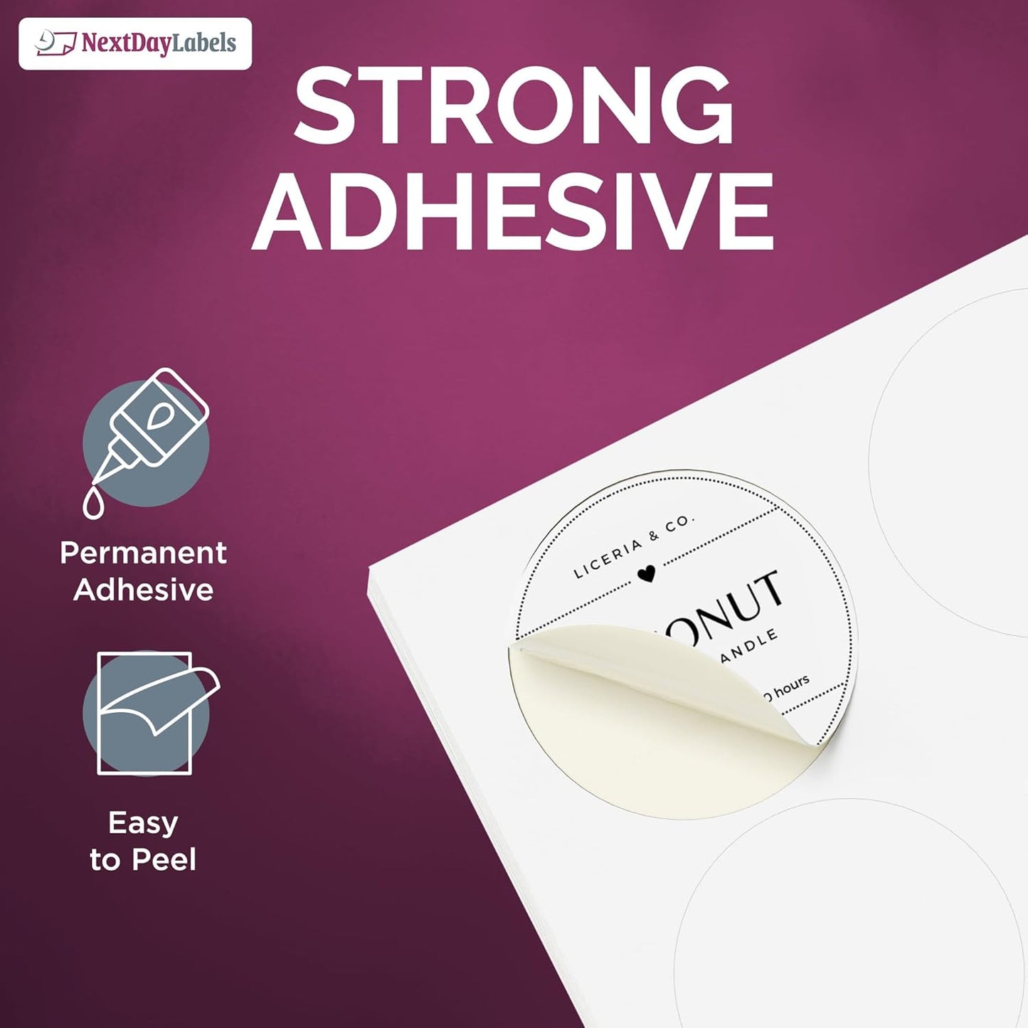 NextDayLabels - 3.33 Inch Round Stickers for Printer - Matte White Blank Laser/Inkjet Printable Circles (250 Sheets, 6 Per Sheet, 1500 Labels)