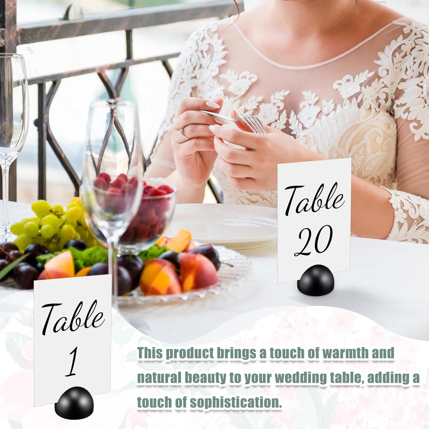 Queekay 30 Packs Gold Round Table Number Stands with 1-30 Cards- 4x6 Inch, Wedding Table Number Holders for Reception, Centerpieces, Party Decorations(Black)