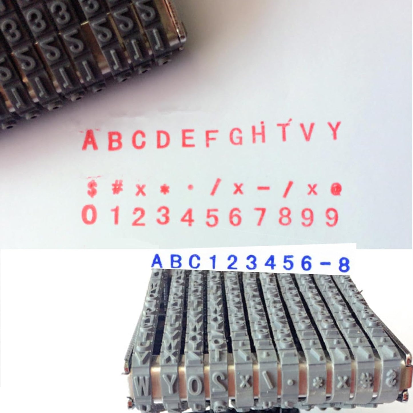 ZENG 11-Digit Adjustable Roller Stamp - Customizable Alphabet (A-Z), Numbers (0-9) & Symbols for Office, School, Packaging (60x4.5mm Imprint, Multicolor)