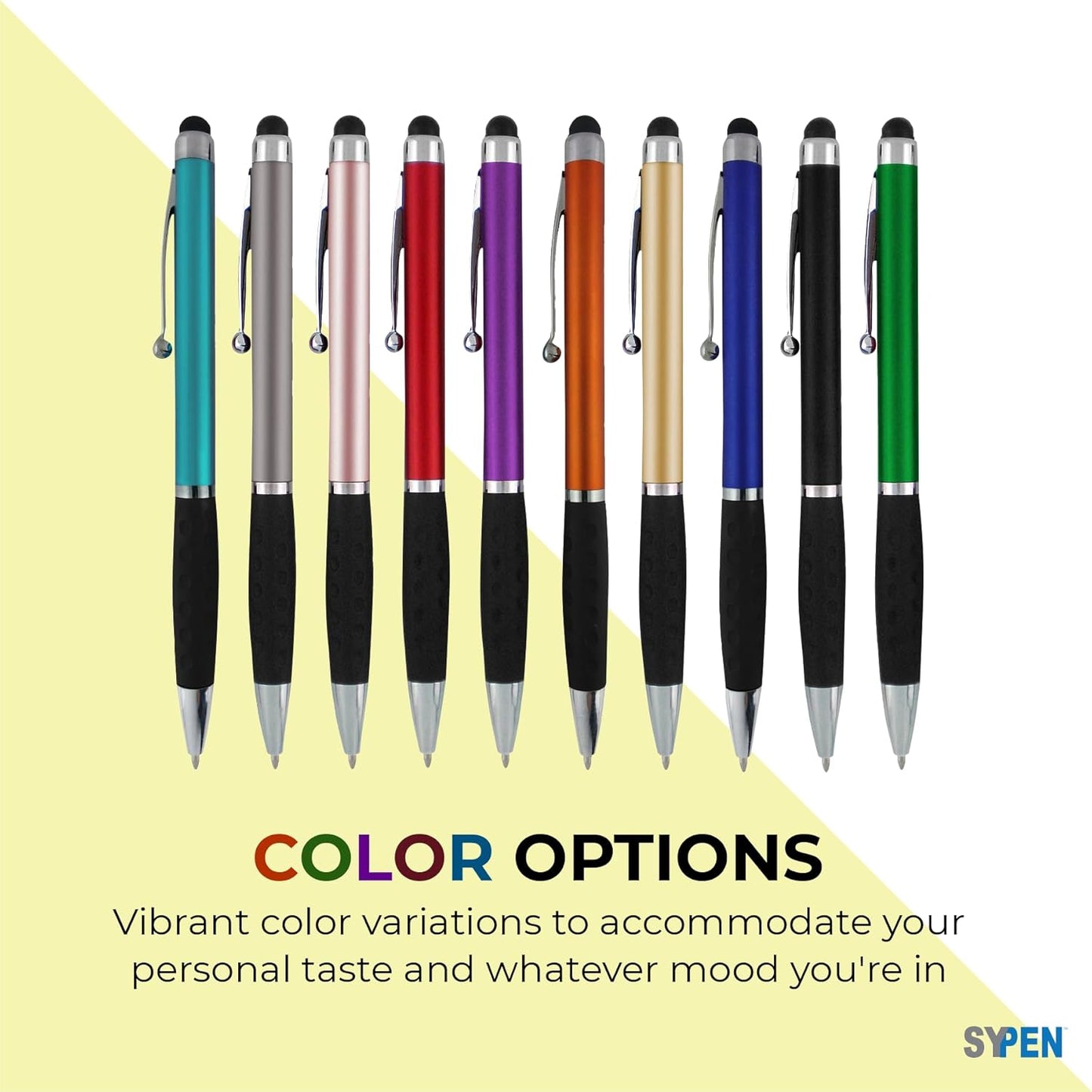 Personalized Pens With your Custom Logo or Text-600 Pack Bulk-for Businesses, Parties, and Events, 2 in 1 Ballpoint Pen & Stylus Compatible with Touchscreen Devices, Blue Barrel, Black Ink