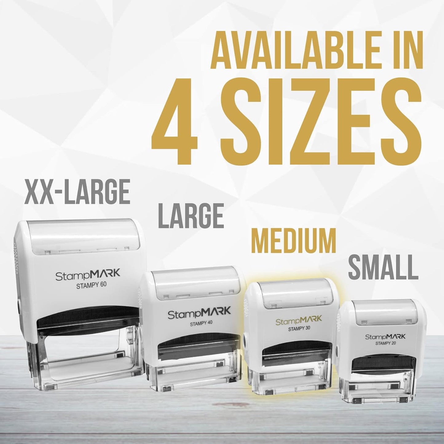 for Deposit Only Customized Office Self Inking Stamp - 3-Lines - Medium - Choose from 15 Ink Colors