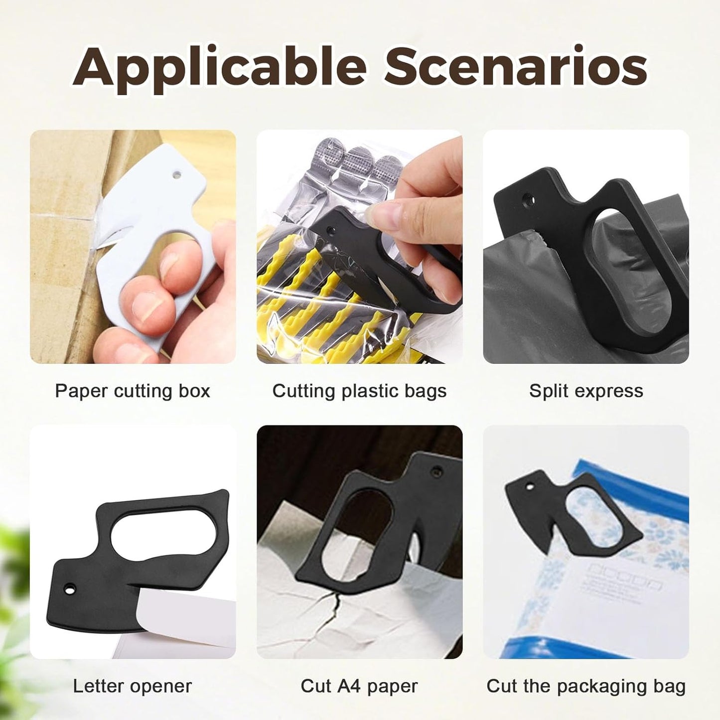 Envelope Opener, New Upgrade Envelope Opener Slitter with Concealed Blade, Envelope Opener for Office, Wrapping Paper Cutter Package Opener Tool (6 PCS)