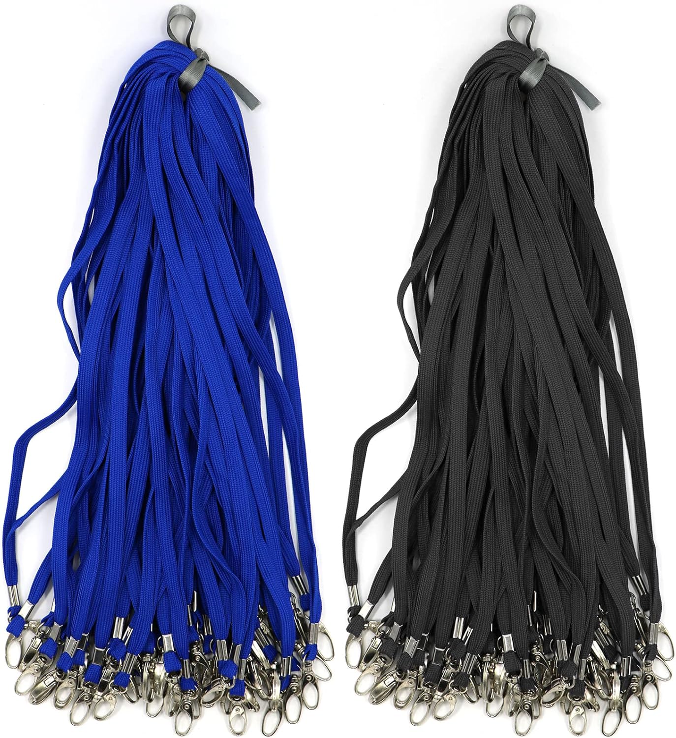 100 Pack Lanyards Bulk Blue Lanyard for Office Id Badges Flat Lanyard with Badge Clip Swivel Hook (100 Pack, Blue)