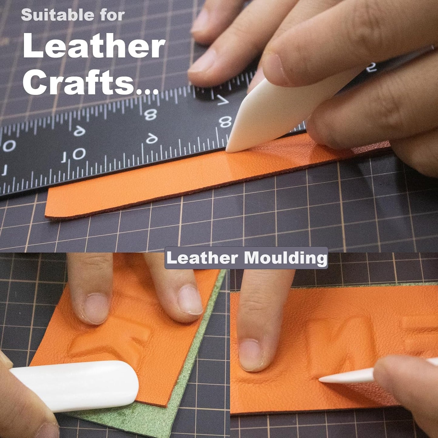 VENCINK Genuine Bone Folders Origami Paper Creaser Scoring Folding Creasing Crafting Tools Set for Paper Leather Books Cards Bookbinding DIY Handmade Burnishing Shaping (100% Real Cattle Bone)