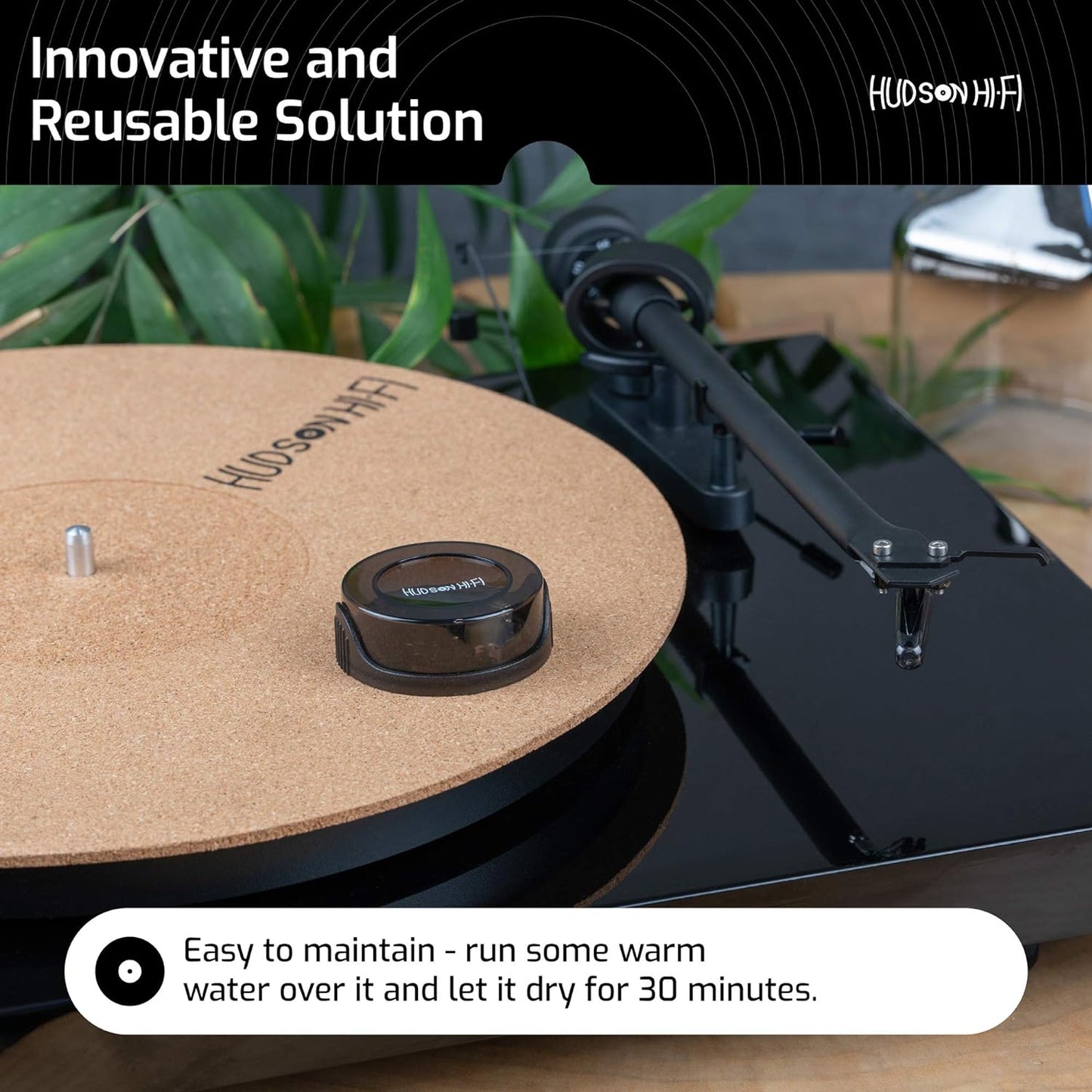 Hudson Hi-Fi Turntable Stylus Cleaner Vinyl Cleaning Gel Bubble - Vinyl Stylus Needle Cleaner for Turntable Record Player - Anti Static Needle Cleaner for Turntable Accessories