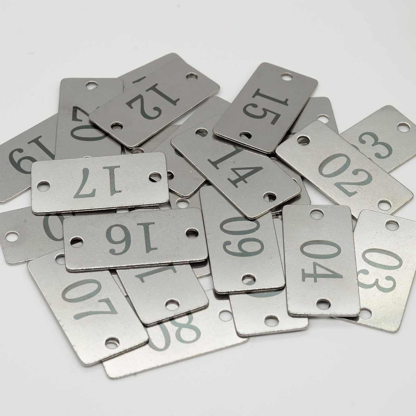 StayMax Stainless Steel Rectangle Numbered Tags with Two Holes (101-200)