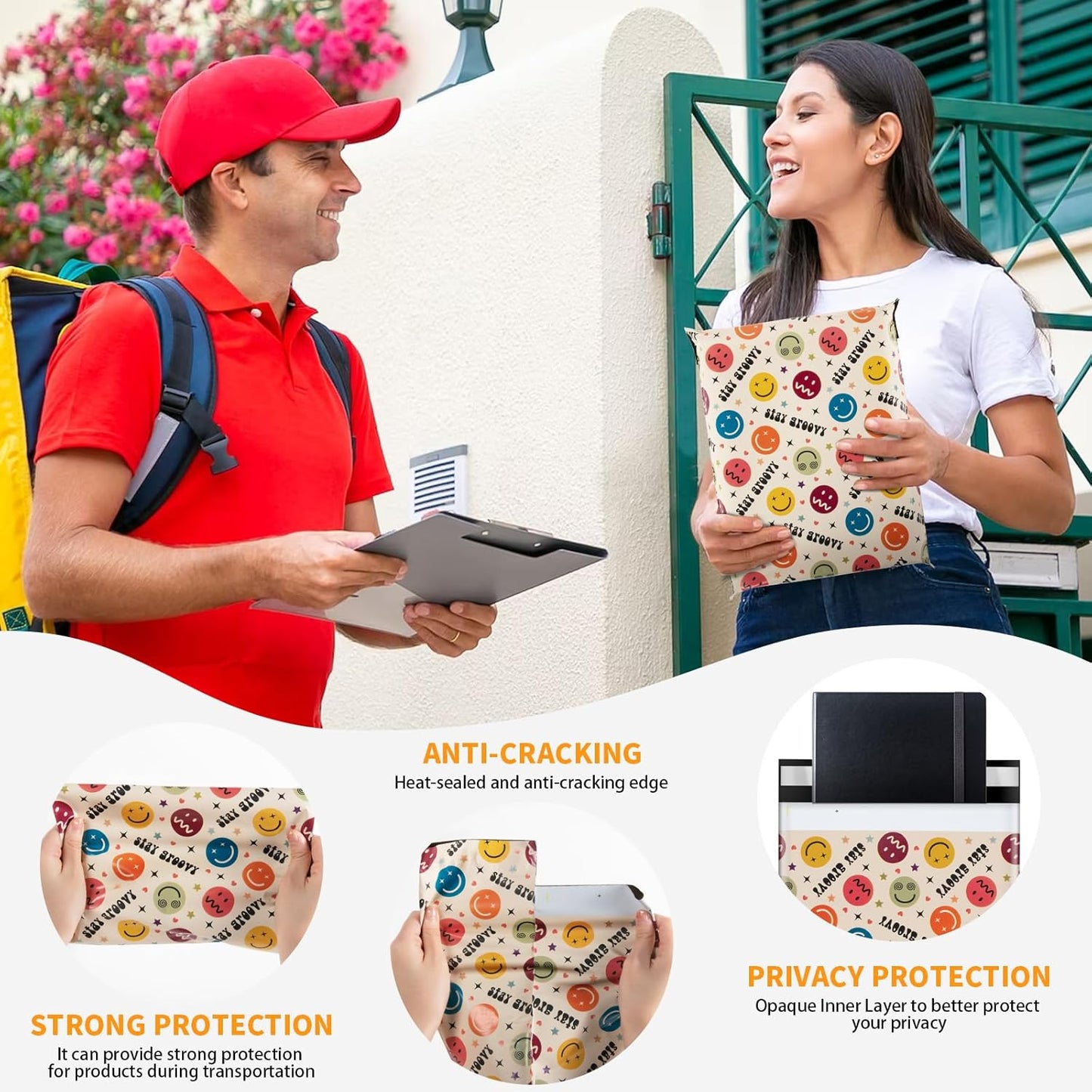 Oududianzi Poly Mailers 6x9, 50Pack Shipping Bags, Cute Shipping Envelopes, Plastic Packaging Bags, Self-Seal Polymailers, Package Envelopes for Onlie and Off-line Small Business