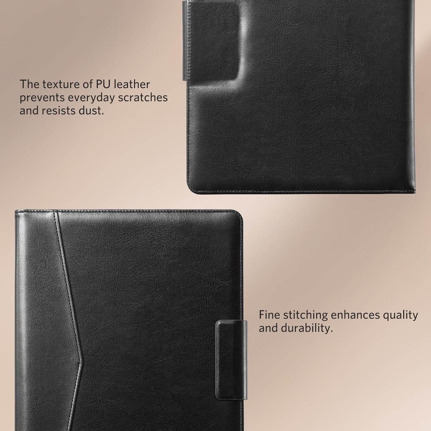 CoBak Premium PU Leather Case for Remarkable Paper Pro 11.8" (2024) – Slim Magnetic Back Cover with Auto Sleep/Wake, Folder Design, Magnetic Pen Holder Strap, Black Leather
