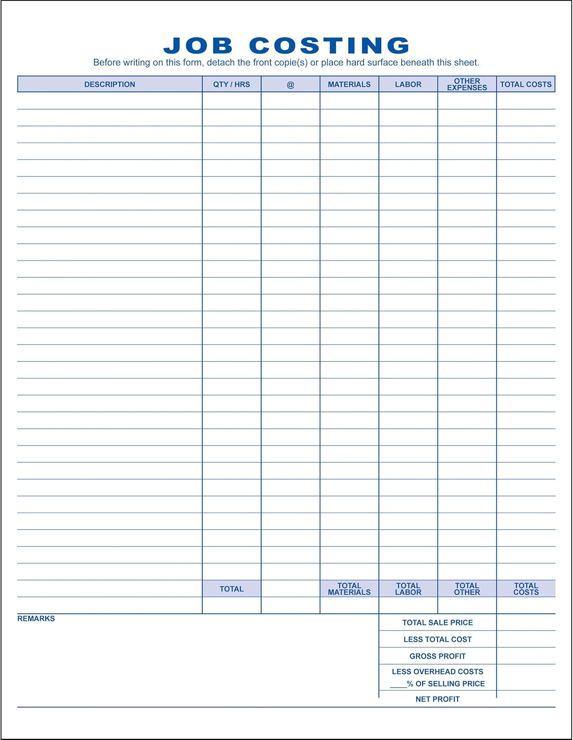 Job Invoice, 2 Copy (Duplicate), 8.5"x11" - Personalized for Free (2000-Forms)