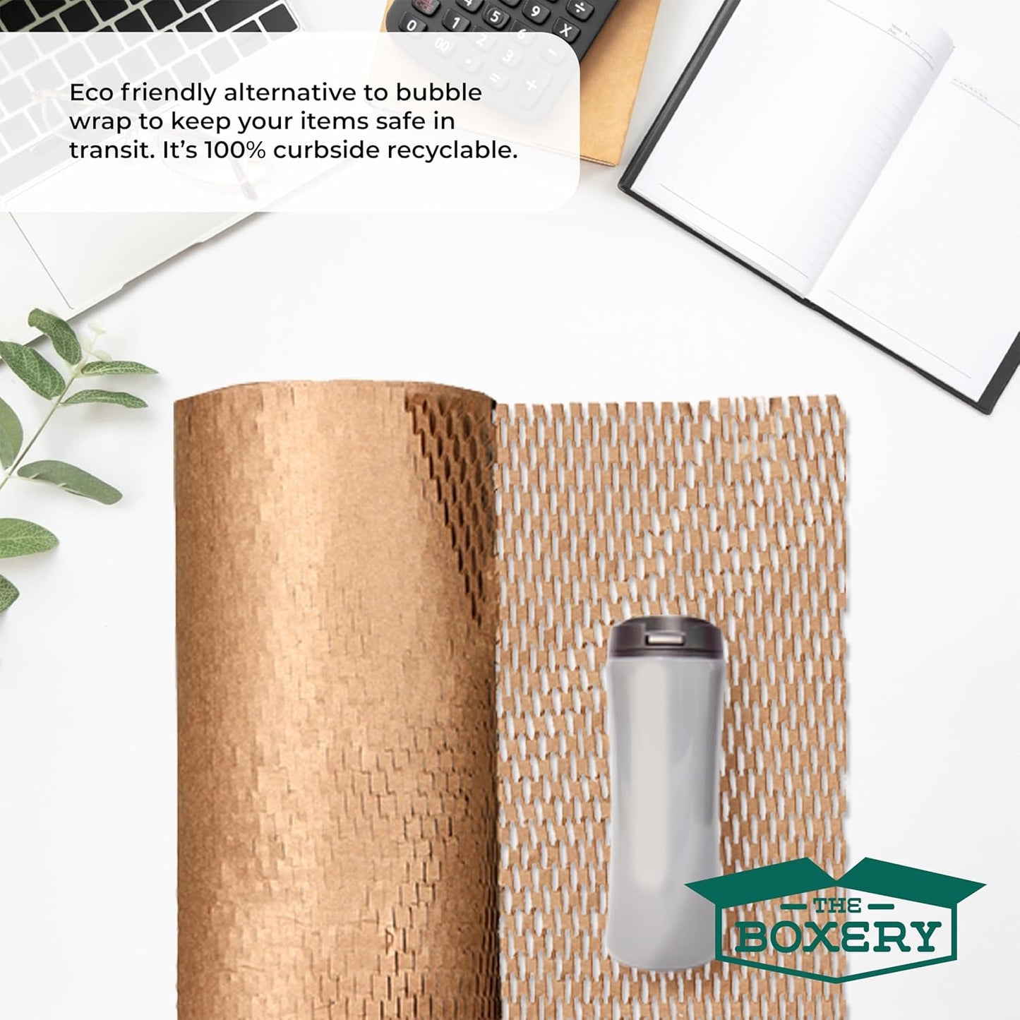 The Boxery Honeycomb Packing Paper 15”x16800” (1400’)-1 Roll Cushioning Wrap, Box Filler, Void Filling, Shipping & Moving Supplies, Alternative to Plastic Bubble|Eco Friendly-Small Business.