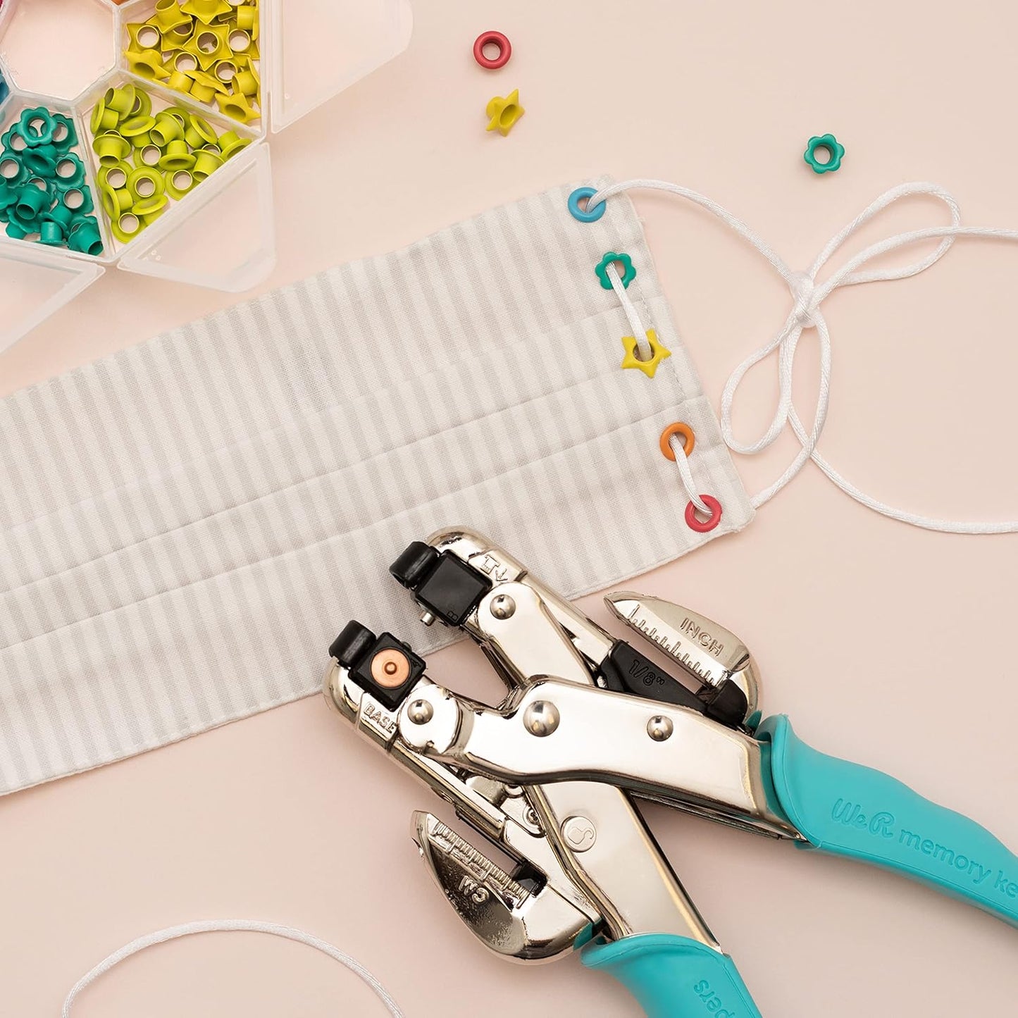 We R Memory Keepers- Crop-A-Dile Eyelet Setter, Blue Comfort Handle, for 1/8 or 3/16 Inch Holes, Grommet and Embelishment Crafting Puncher for Paper, Fabric, Leather, Plastic, and Metal
