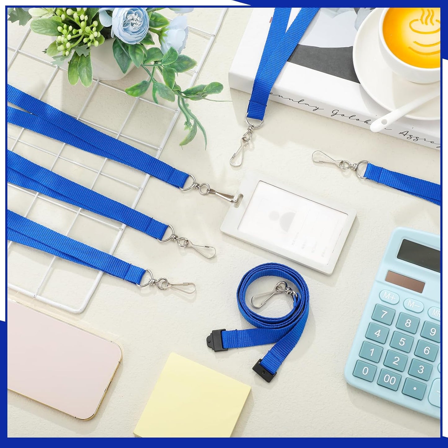 Patelai 120 Pcs Breakaway Lanyards with J Hook Bulk Flat for ID Badges Neck Badge Lanyards Card Nametag Holder Neck Straps (Dark Blue)