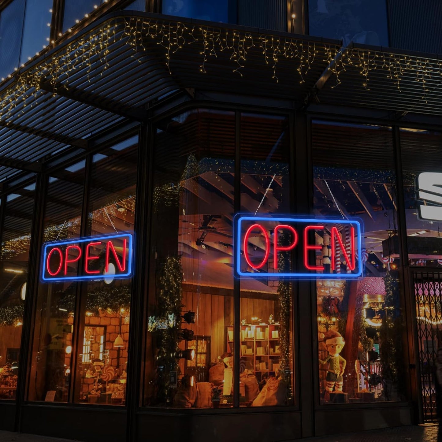 KEBE 22" X 11" Led Neon Open Signs for Business, Ultra Bright Open Lights Board with ON/OFF Switch, High Visibility Energy Efficient Business Sign for Storefronts Windows Bars Hotels