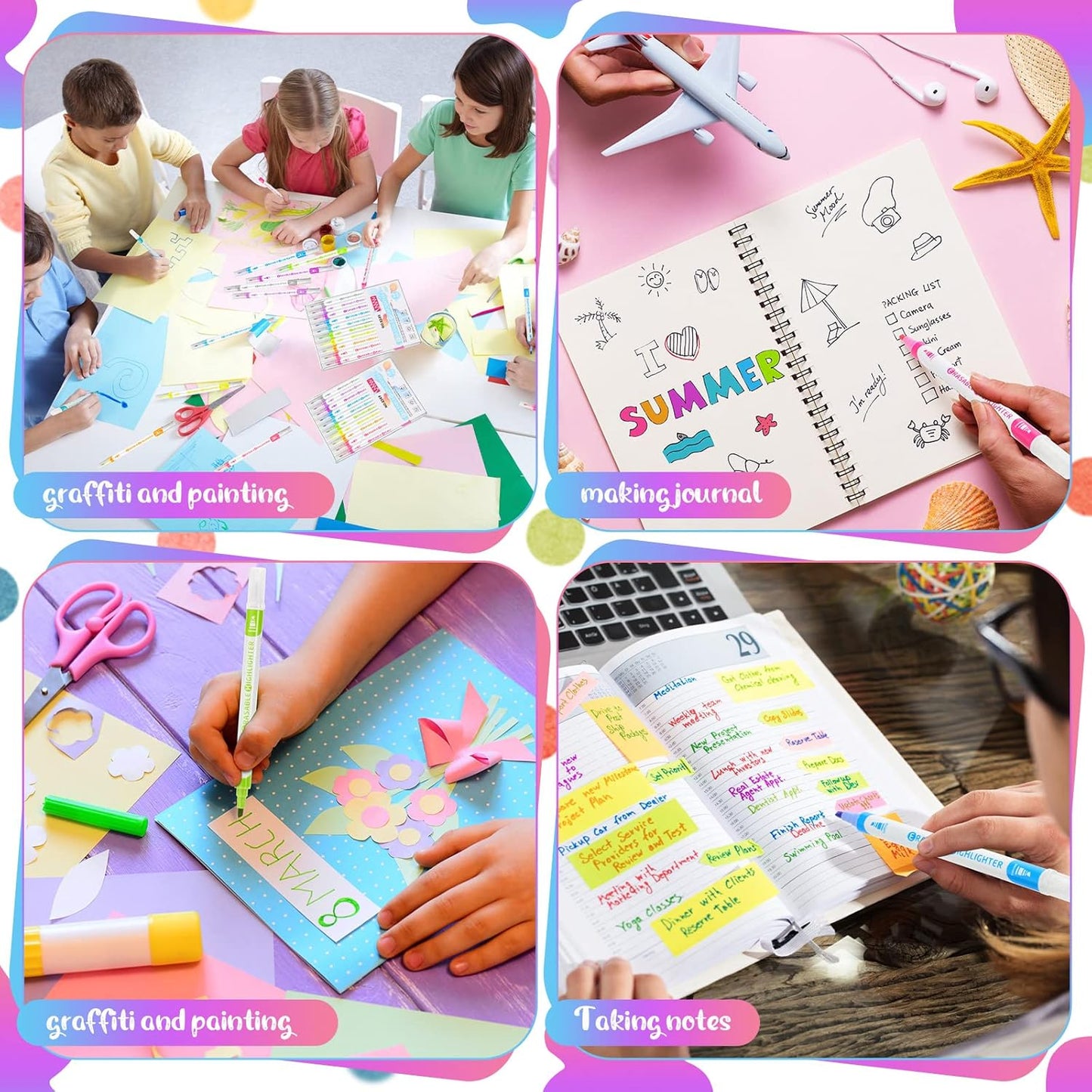 Zhehao 40 Pcs Erasable Highlighters, Smooth Writing Double Head Highlighter for School Office Back to School Supplies Occ Shoebox Gifts
