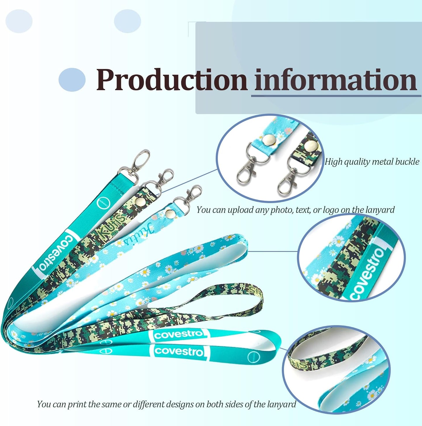 Custom Lanyards Bulk 50/100/5000PCS Custom Breakaway Lanyards with Text/Logo/Photo/Name, Personalized Neck Strap ID Badge Lanyard for Office Keys School Events, Quick Customization