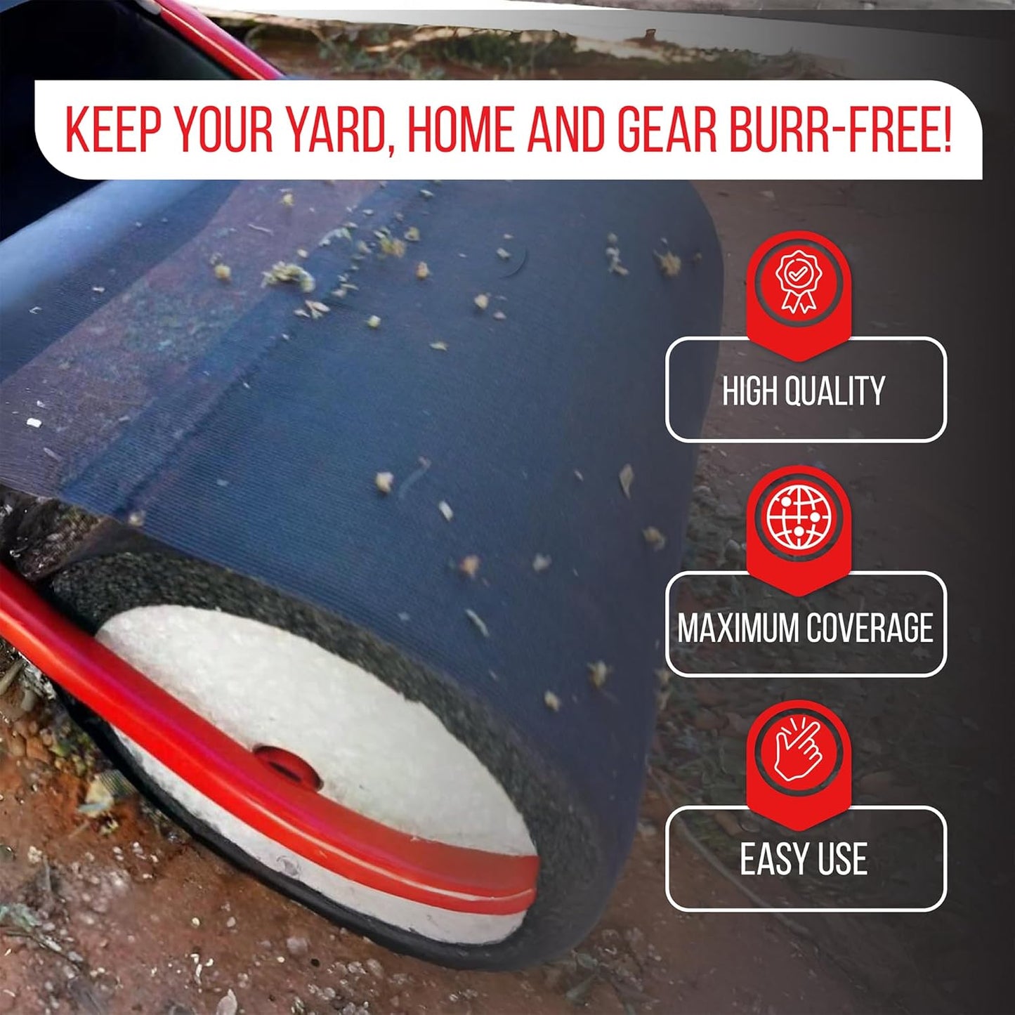 X-Large Sticker Burr Roller Remover Yard Tool Wide for Easy Yard Cleanup | Push Model 2.0 for Burr & Sticker Removal | Effortless Goat Head Roller and Picker | 18" | Made in USA )Extra Wide)