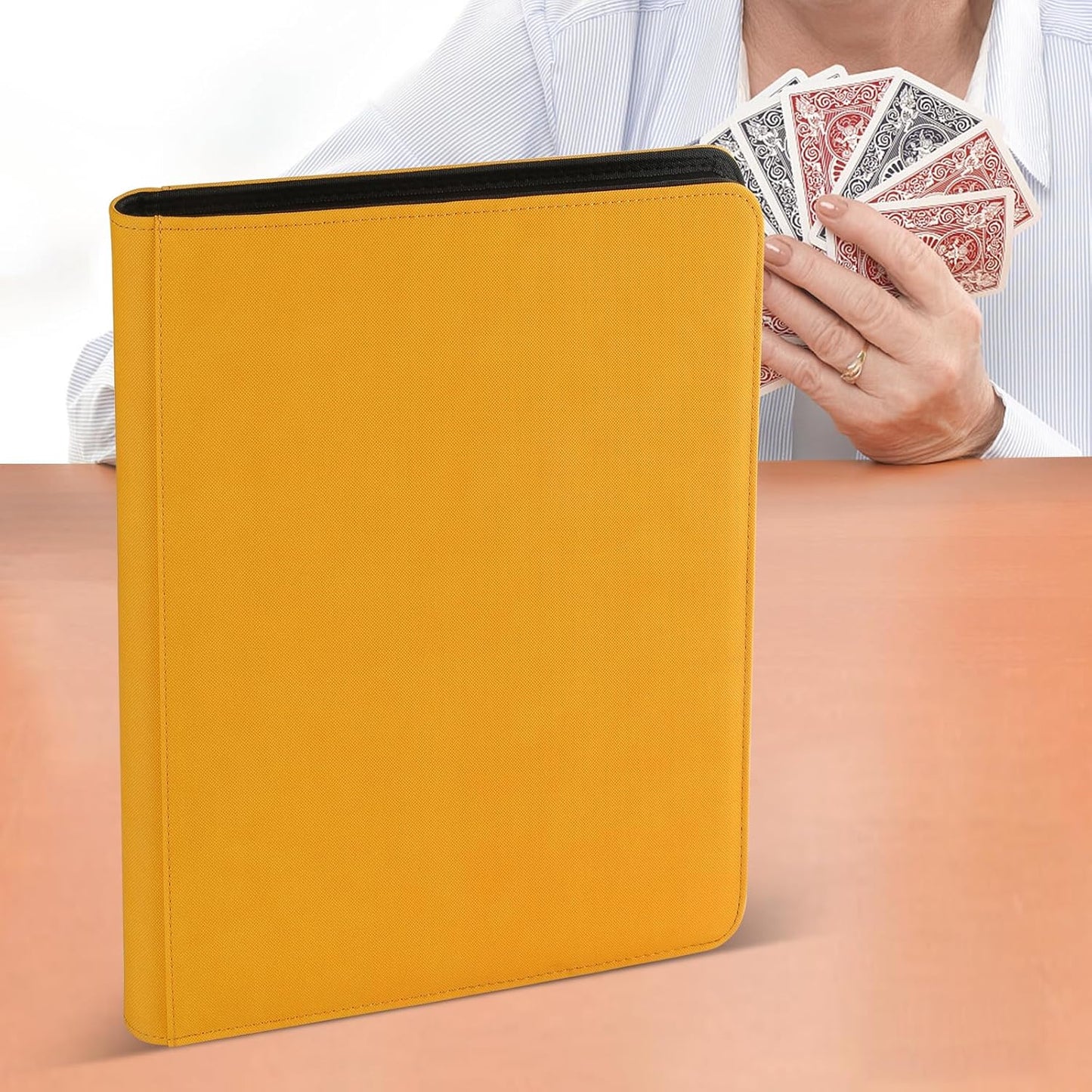 Trading Card Binder 12 Pocket, GERMUN PU Cover Card Binder for 720 Cards, Premium Trading Card Holder Folders, Double Sided Pocket Card Album for MTG, TCG (Yellow)