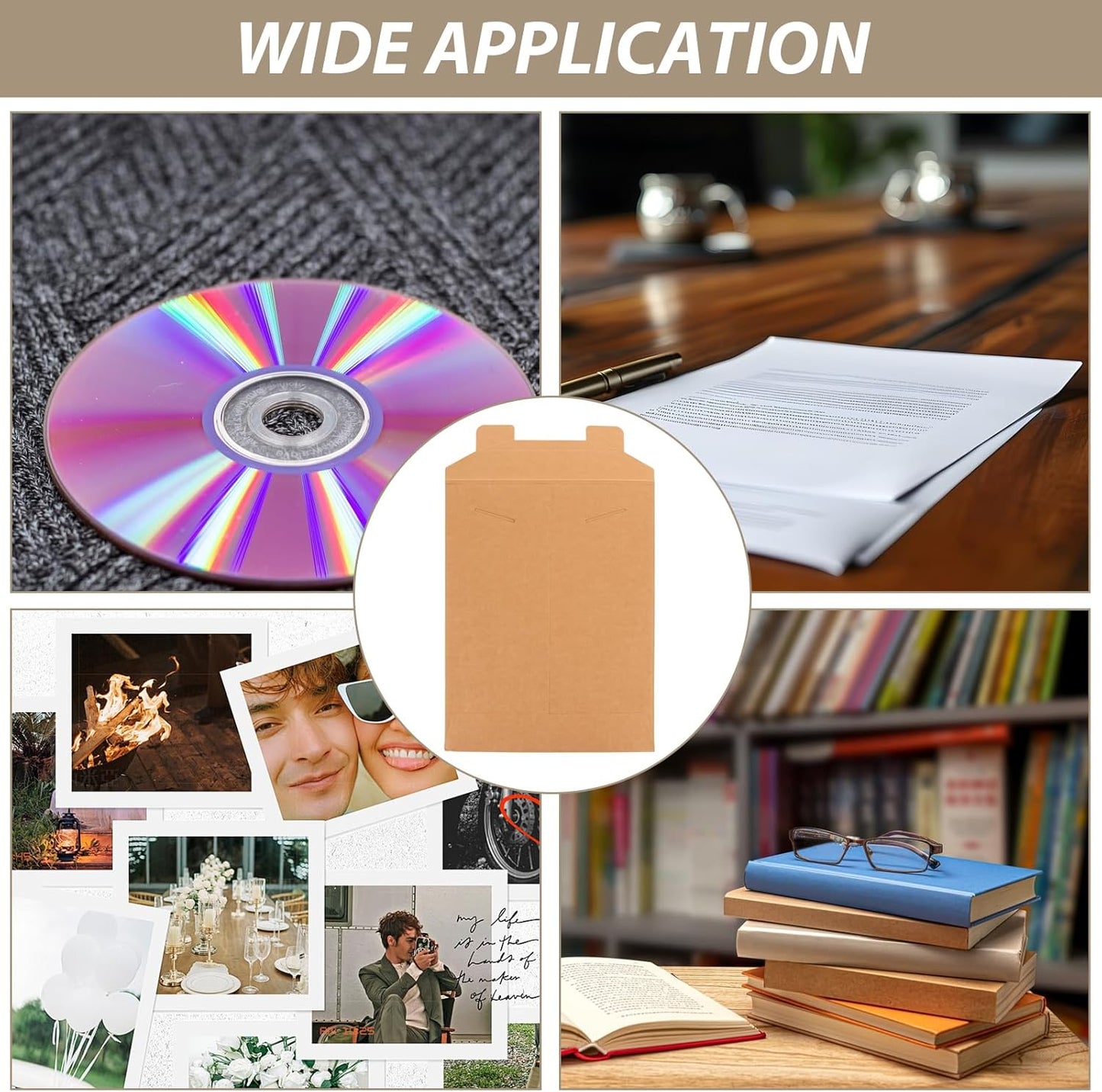 25 Pack 12 x 16 Inch Brown Rigid Mailers, Sturdy Kraft Paper Tab Lock Rigid Mailers, Double Wall Rigid Cardboard Envelopes Mailers for Shipping Photos Documents Gift Cards CDs