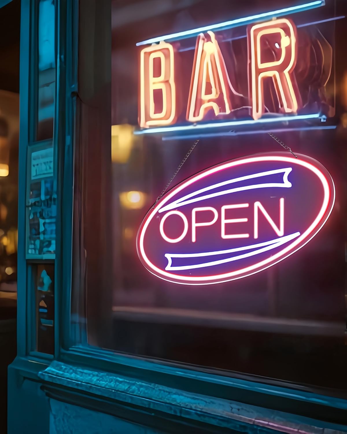 Neon Open Sign for Business, 17"x11.4" Ultra Bright Light Up Open Sign With Dimmable Switch for Hanging Storefront Window Bar Salon Coffee Hotel Stores Wall Decor