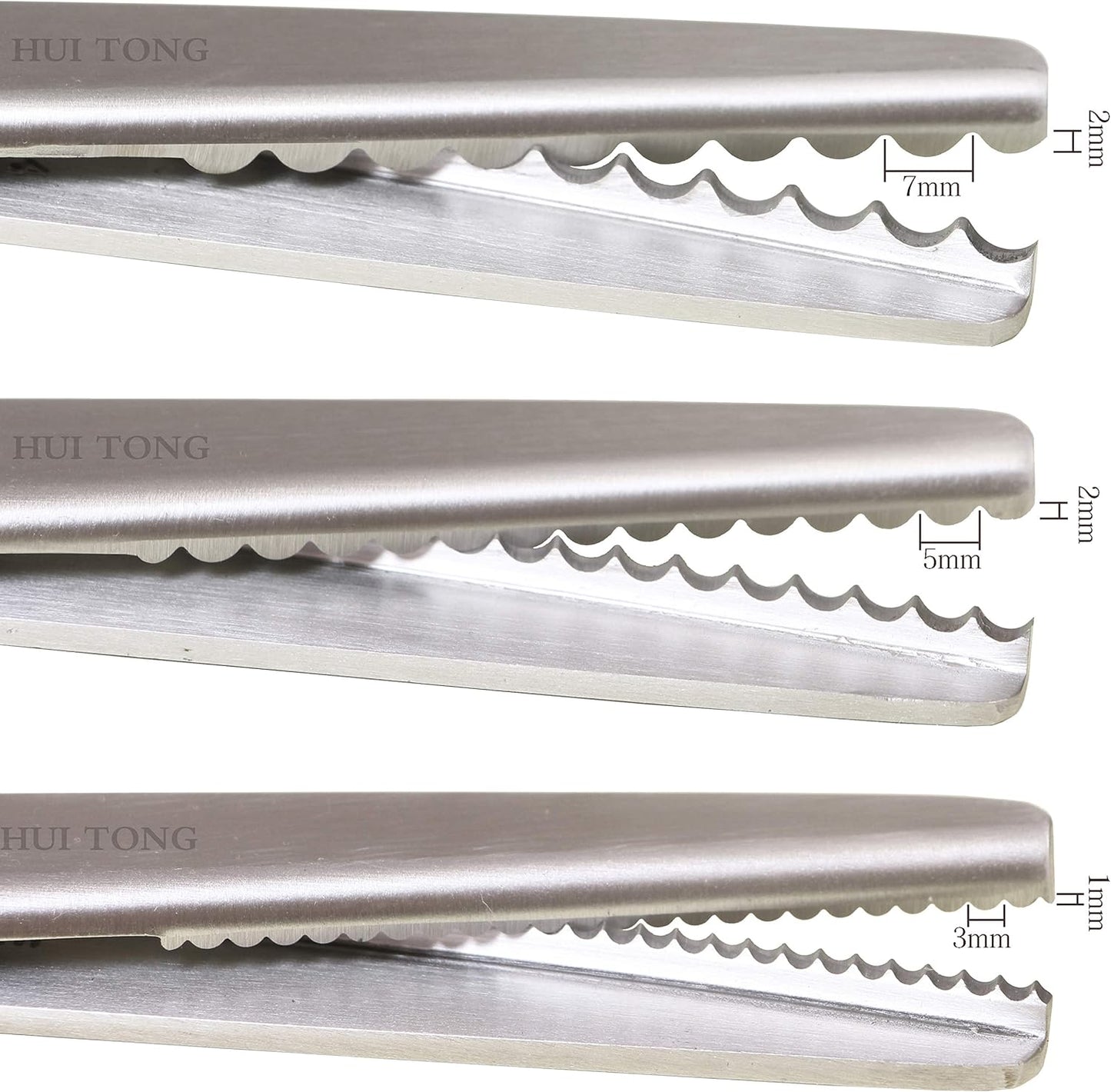 Scalloped Pinking Shears Strong & Sharpe Pinking Shears for Fabric, Serrated and Scalloped Scissors Fabric,3mm,5mm,7mm(Scalloped 5mm)