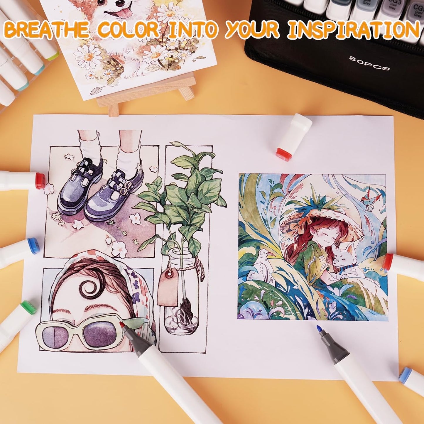 Alcohol Markers with APP, 262 Colors Dual Tip Art Marker for Adults Coloring Books, Alcohol Based Illustration Markers Set for Adult Artist Drawing Sketching Painting Lettering Cards