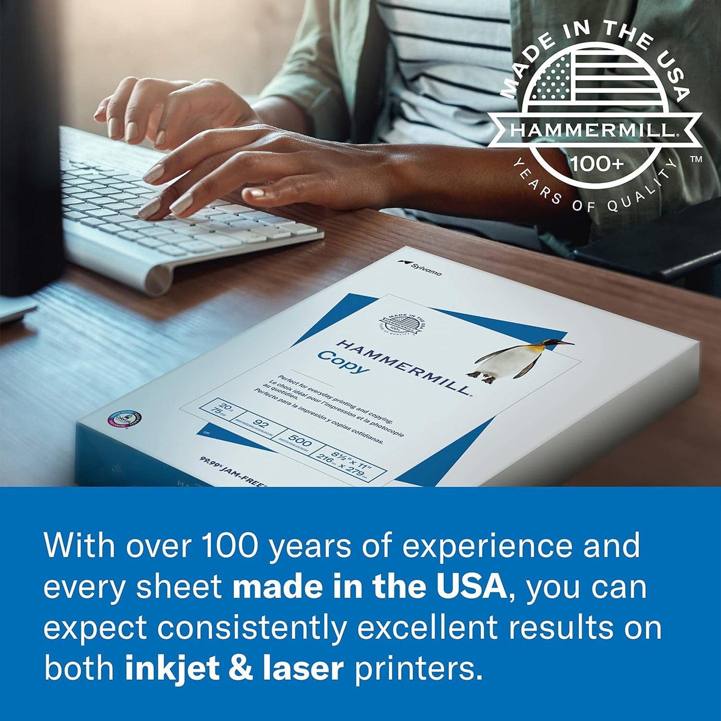 Hammermill Printer Paper, Premium Color 32 lb Copy Paper, 19 x 13 - 1 Ream (500 Sheets) - 100 Bright, Made in the USA, 106128R