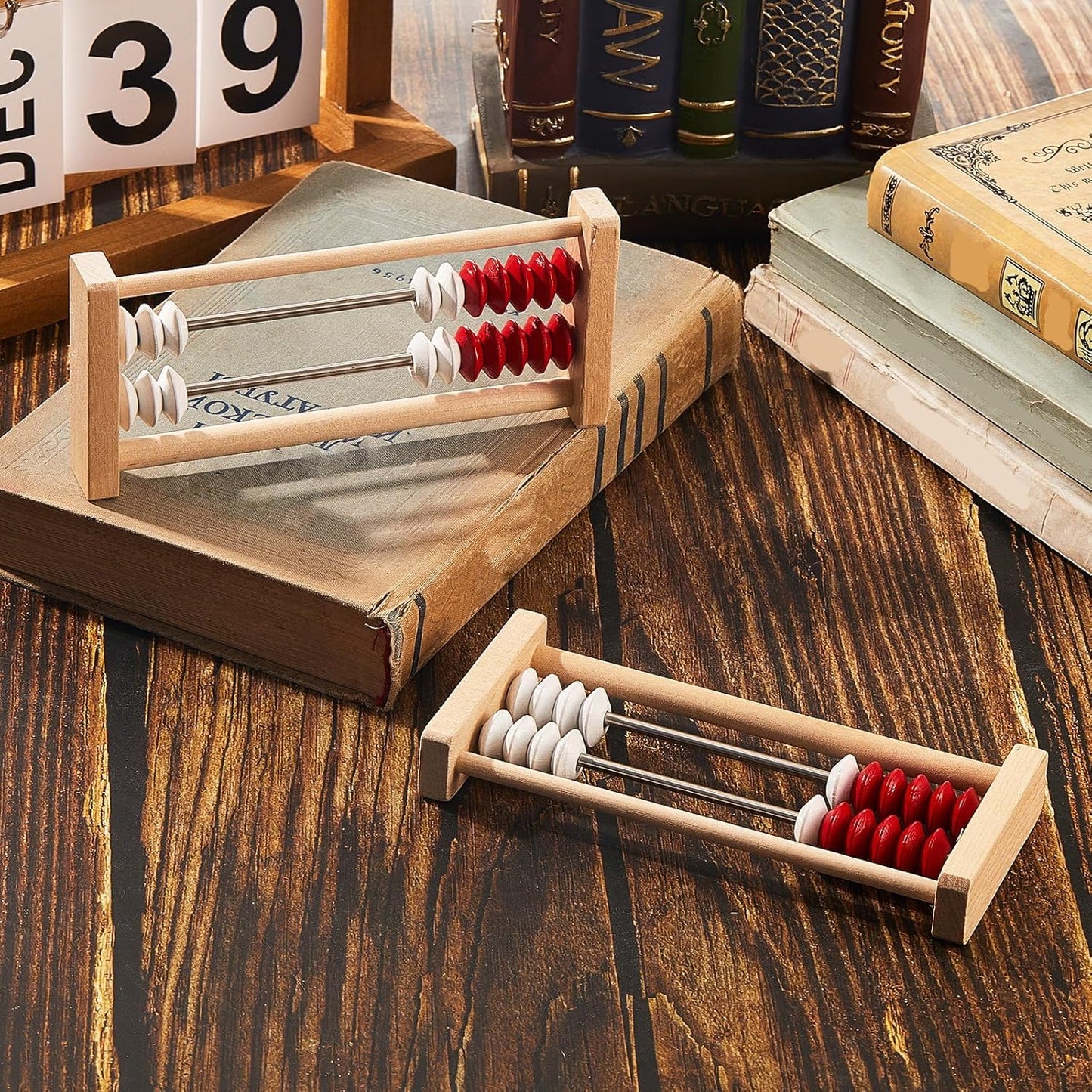 8 Pcs Mini 20-Bead Wooden Rekenrek Abacus, Abacus for Kids Math, Math Counters Manipulatives Counting Rack for Kids Educational Toys Elementary Toddlers Preschool Learning