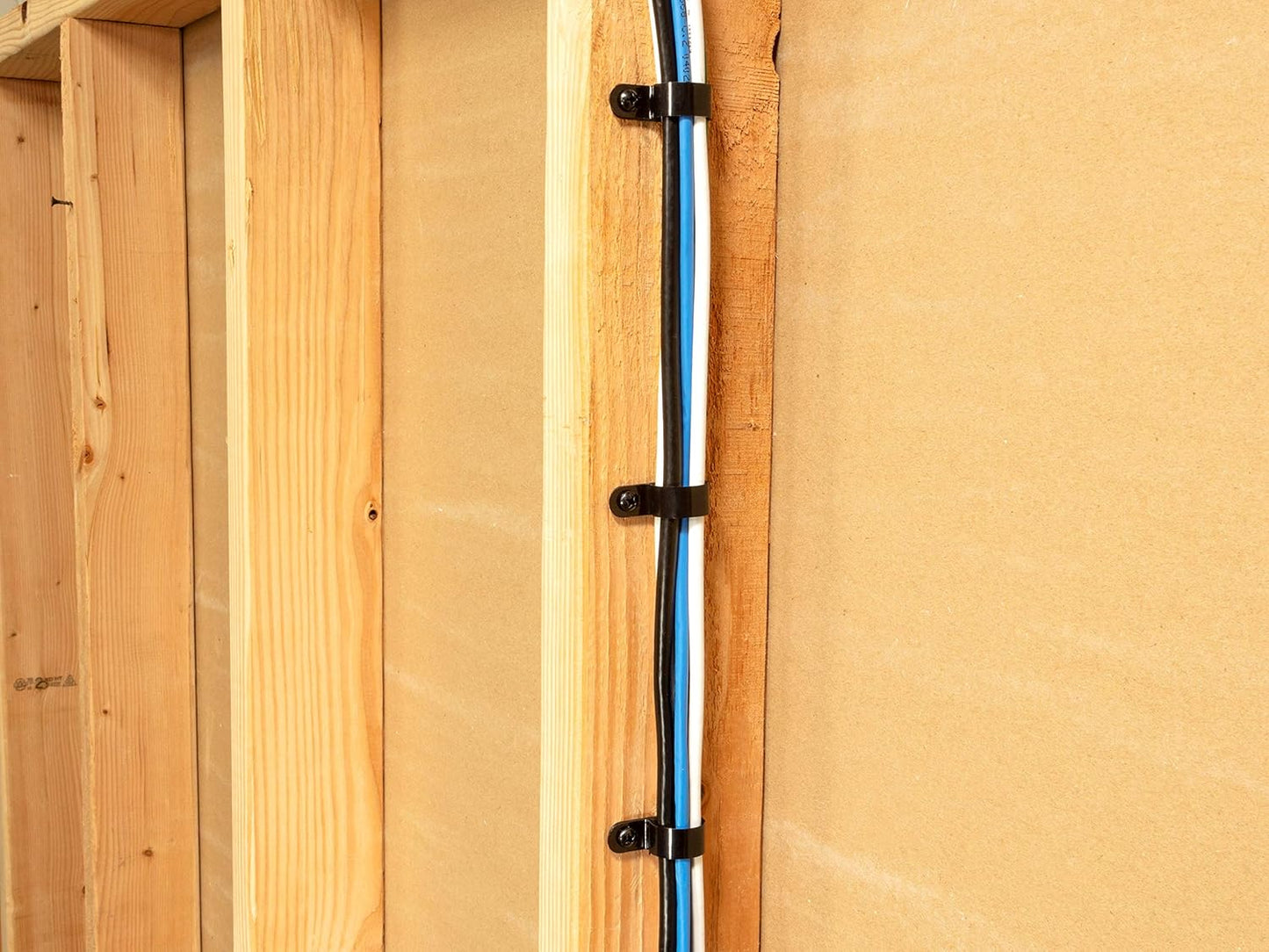 Secure 3/16 Inch Premium R Type UV Black Nylon Screw Mount Cable Clamp for Wire Management - 100 Pack