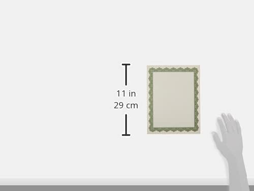 Optima Green Certificates with Gold Foil Seals, 8.5 x 11, Seal 1.75", Pack of 25 (39452S)