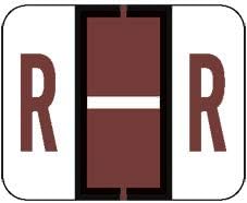 Doctor Stuff - File Folder Labels, Alphabet Letter R Stickers, Compatible with Smead BCCR/BCCS - TPAM Series Alpha Stickers Brown, 1" x 1-1/4", 120 Labels per Package