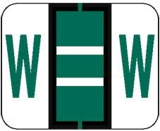 Doctor Stuff - File Folder Labels, Alphabet Letter W Stickers, Compatible with Smead BCCR/BCCS - TPAM Series Alpha Stickers Green, 1" x 1-1/4", 120 Labels per Package