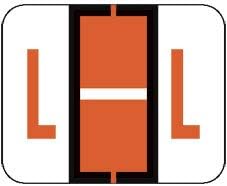 Doctor Stuff - File Folder Labels, Alphabet Letter L, Compatible with Smead BCCR/BCCS - TPAM Series, Orange, 1" x 1-1/4", 500/Roll