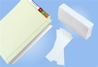 White Insert Labels for Side Tab Folders 3" x 1-1/2" Printable Filing Tabs for by DoctorStuff
