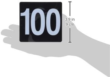 New Star Foodservice 23084 1-100 Double Side Plastic Table Numbers, 4" x 4" Inch, Light Grey on Black