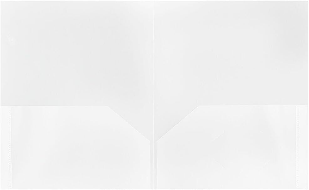 JAM PAPER Plastic 2 Pocket POP Folders - Durable School Folders - Clear - Bulk 144/Box