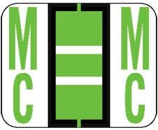 Doctor Stuff - File Folder Labels, Alphabet Letter Alternate Mc, Compatible with Smead BCCR/BCCS - TPAM Series Alpha Stickers Green, 1" x 1-1/4", 500/Roll