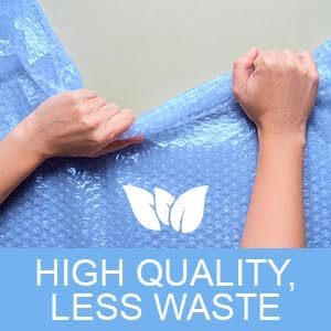 Large roll of 90 Feet of Recycled Medium Bubble wrap for packing, moving and shipping for your business essentials. Eco friendly and made from 90% post-consumer materials by American Bubble Boy
