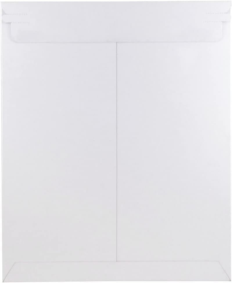 JAM PAPER Stay-Flat Photo Mailer Envelopes with Peel & Seal Closure - 11 x 13 1/2 - White - 6 Rigid Mailers/Pack