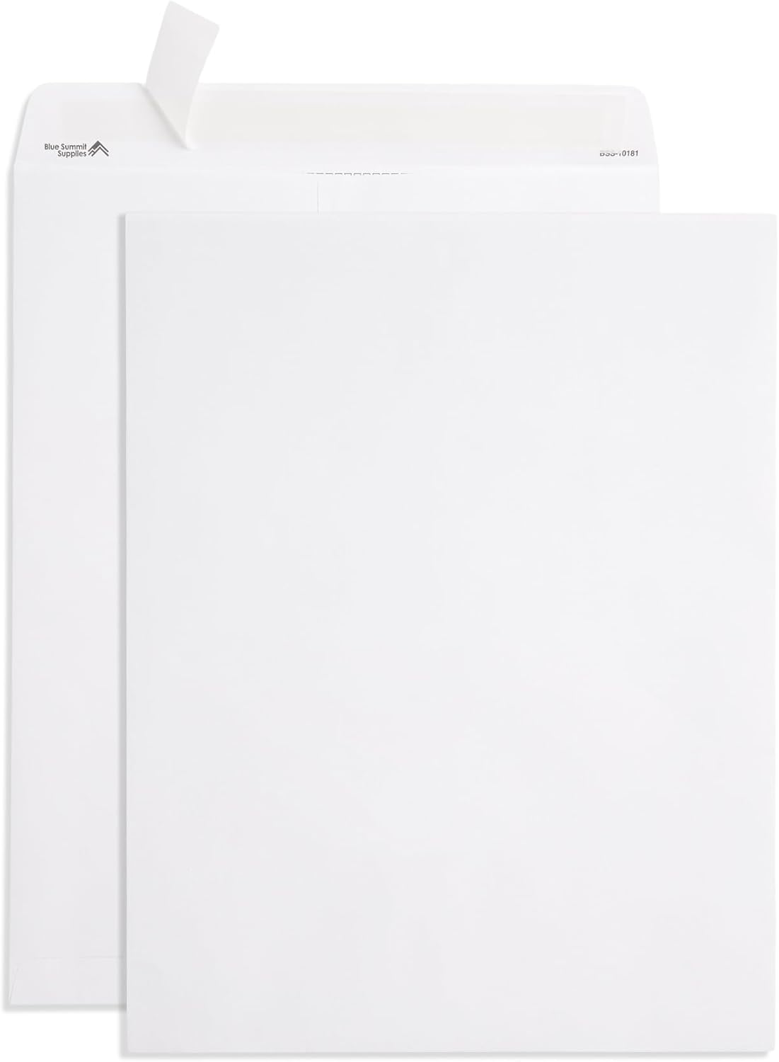 Blue Summit 50 Large Envelopes 12x15, Large Mailing Envelopes 12x15 for Documents, Self Seal 12x15.5, Thick 28lb Paper, 50 White Mailers