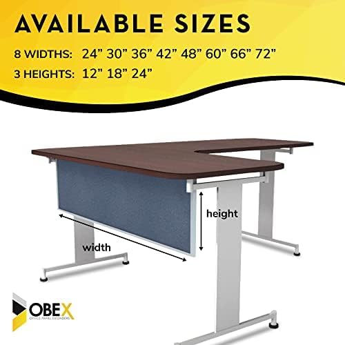 OBEX Acoustic Table Mounted Modesty Desk Privacy & Sound Absorbing Panel for Office Cubicles, 12" x 48", Twilight