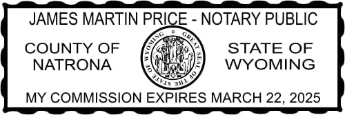 Wyoming Rectangular Notary Stamp | Official State Notary Stamp | Official Seals | Meets State Specifications (Wyoming, Rectangular Stamp)