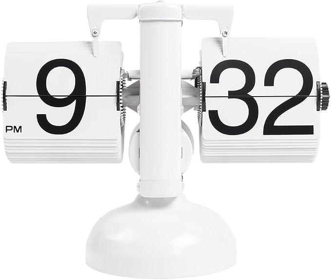 mooas Flip Desk Clock, Retro Vintage Design Auto Flip Clock Desk Clock Table by mooas